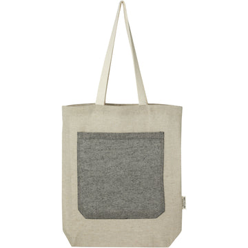 Sac shopping Pheebs en coton recyclé 150 g/m² de 9 l avec poche avant